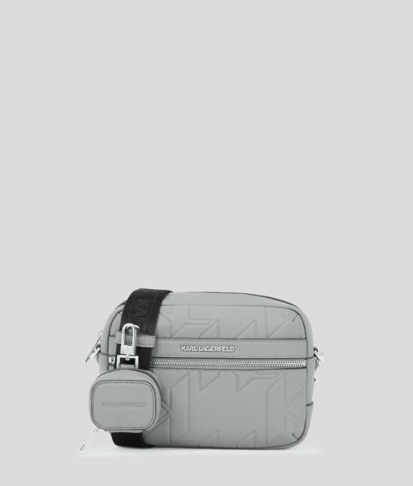 Karl Lagerfeld, K/urban Monogram Camera Bag, Homme, Gris Mirage, Taille: X00