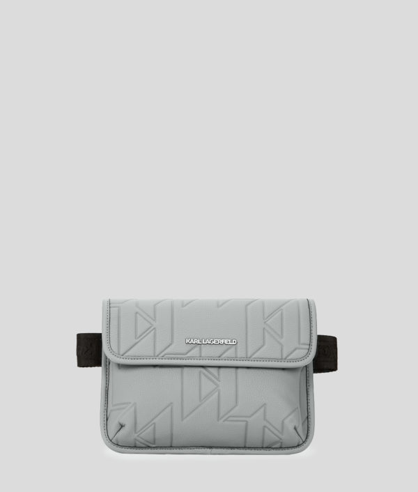 Karl Lagerfeld, K/urban Monogram Belt Bag, Homme, Gris Mirage, Taille: X00