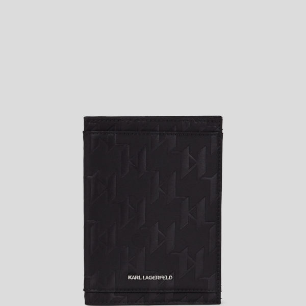 Karl Lagerfeld, K/monogram Passport Holder, Homme, Noir, Taille: X00
