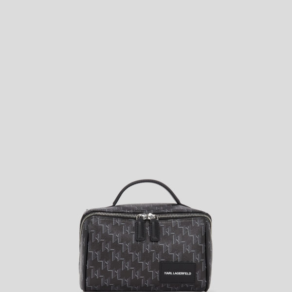 Karl Lagerfeld, K/voyage Wash Bag, Homme, Monogramme noir, Taille: X00