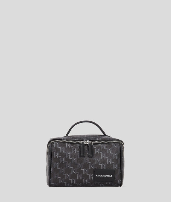 Karl Lagerfeld, K/voyage Wash Bag, Homme, Monogramme noir, Taille: X00