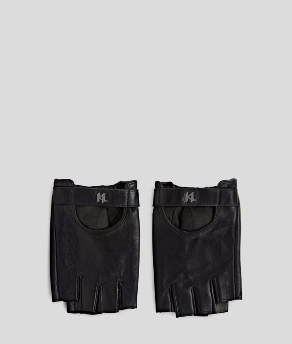 Karl Lagerfeld, K/monogram Fingerless Gloves, Homme, Noir, Taille: XS