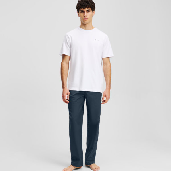 Karl Lagerfeld, Karl Logo Pajama Set, Homme, Blanc - Marine de minuit, Taille: XXS