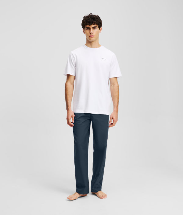 Karl Lagerfeld, Karl Logo Pajama Set, Homme, Blanc - Marine de minuit, Taille: XXS