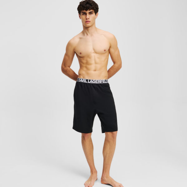 Karl Lagerfeld, Karl Logo Pajama Shorts, Homme, Noir, Taille: XXS