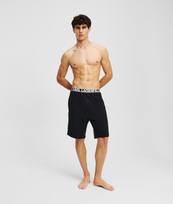 Karl Lagerfeld, Karl Logo Pajama Shorts, Homme, Noir, Taille: XXS