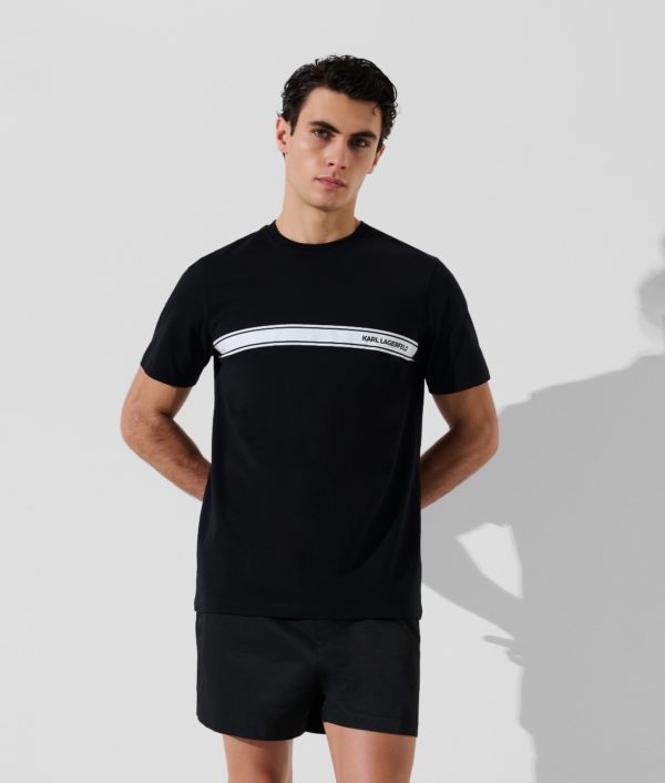 Karl Lagerfeld, Karl Logo Beach T-shirt, Homme, Noir, Taille: XXXL