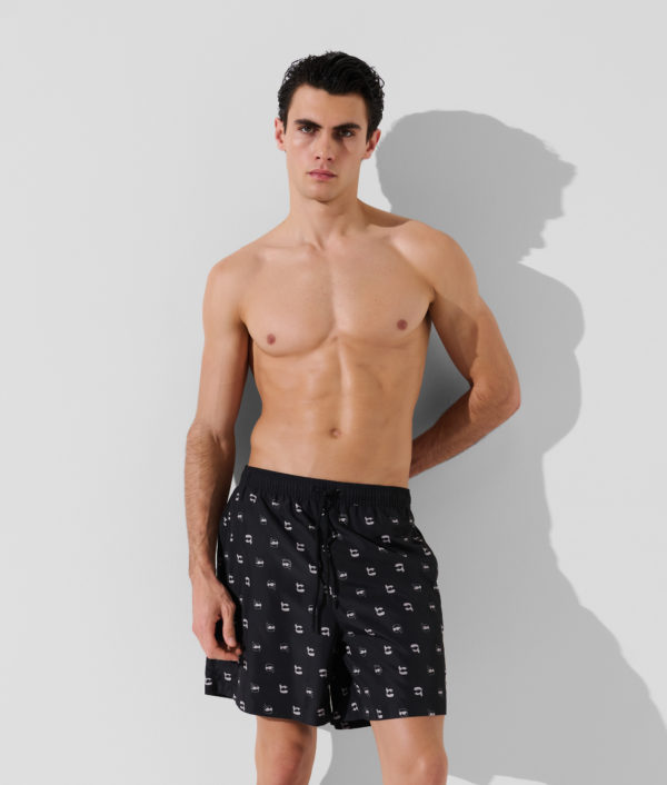 Karl Lagerfeld, Ikon All-over-print Boardshorts, Homme, Impression Karl Dot noir sur toute la surface, Taille: XXS