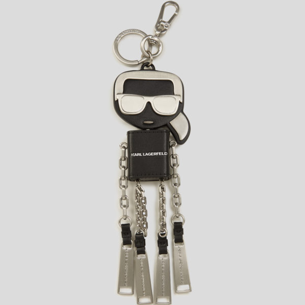 Karl Lagerfeld, Ikon Karl Keychain, Homme, Noir-Nickel, Taille: X00