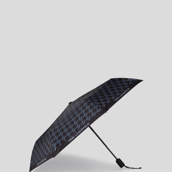 Karl Lagerfeld, K/voyage Small Umbrella, Homme, Monogramme noir, Taille: X00