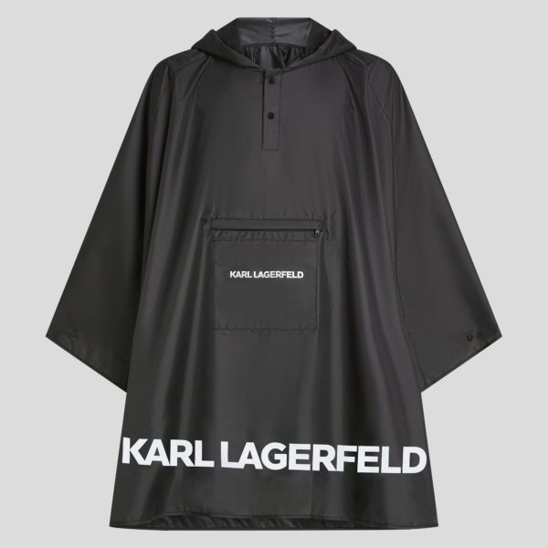 Karl Lagerfeld, K/essential Packable Poncho, Homme, Noir, Taille: X00