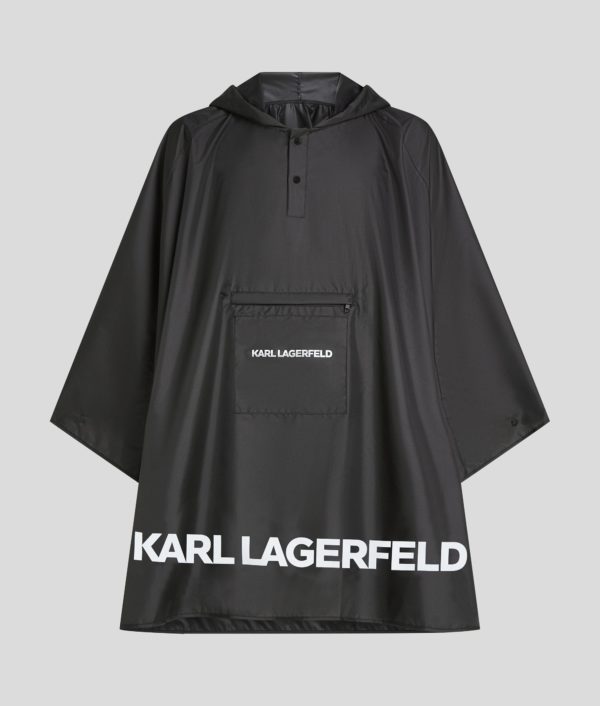 Karl Lagerfeld, K/essential Packable Poncho, Homme, Noir, Taille: X00