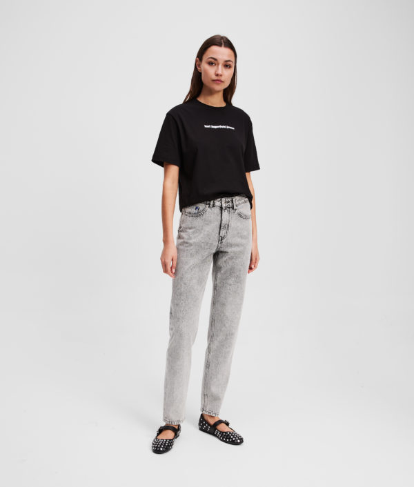 Karl Lagerfeld, Jean Mom, Femme, Gris clair acide, Taille: L3232