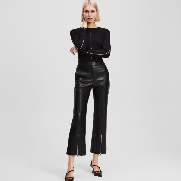 Karl Lagerfeld, Faux-leather Pants, Femme, Noir, Taille: X48