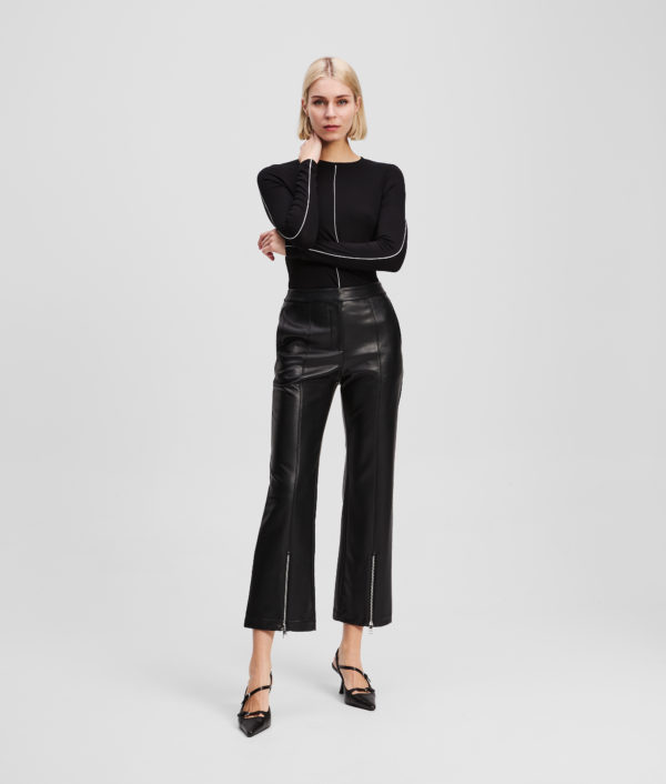 Karl Lagerfeld, Faux-leather Pants, Femme, Noir, Taille: X48