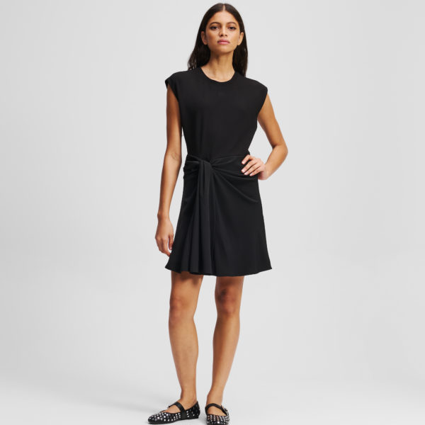 Karl Lagerfeld, Fabric Mix Dress, Femme, Noir, Taille: XXS