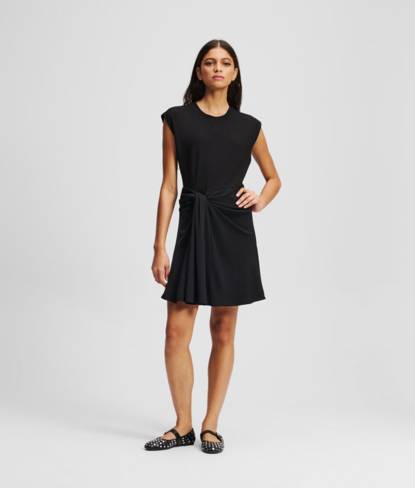 Karl Lagerfeld, Fabric Mix Dress, Femme, Noir, Taille: XXS