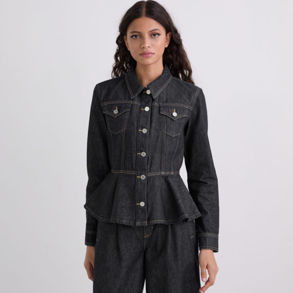 Karl Lagerfeld, Contrast Stitch Denim Jacket, Femme, Bleu Foncé, Taille: XXS