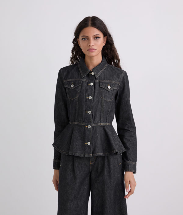 Karl Lagerfeld, Contrast Stitch Denim Jacket, Femme, Bleu Foncé, Taille: XXS