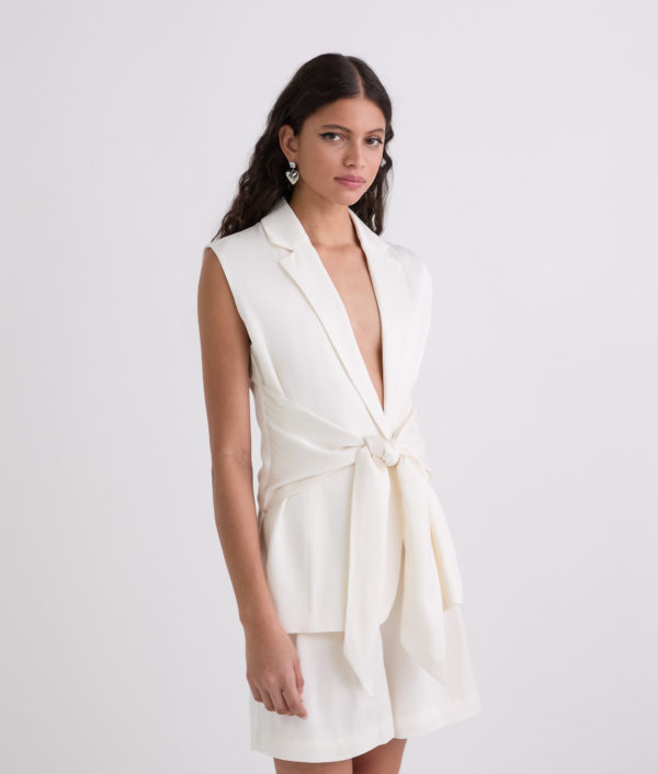 Karl Lagerfeld, Fluid Wrap Gilet, Femme, Immaculé, Taille: X48