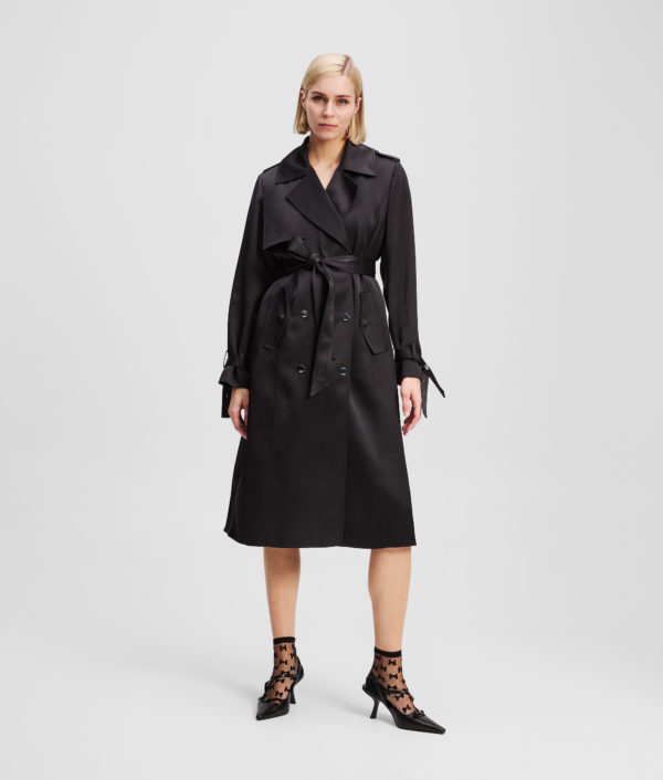 Karl Lagerfeld, Fluid Trench Coat, Femme, Noir, Taille: X48