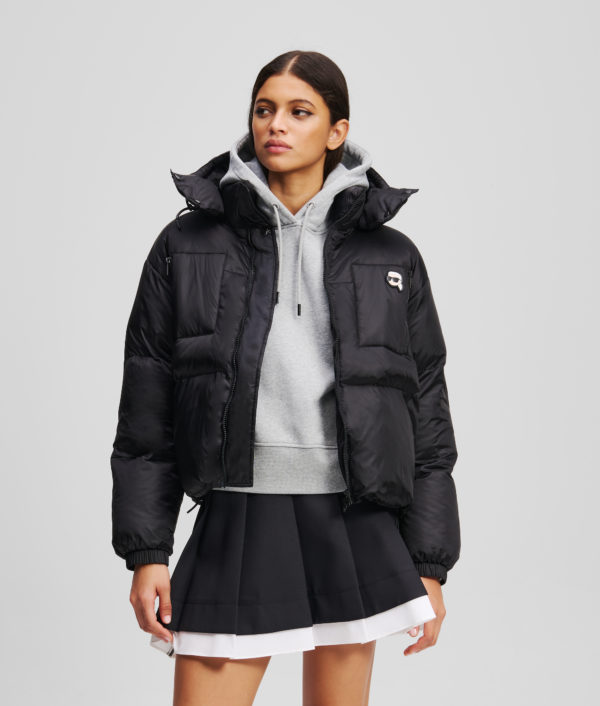 Karl Lagerfeld, Ikon Puffer Jacket, Femme, Noir, Taille: XXS