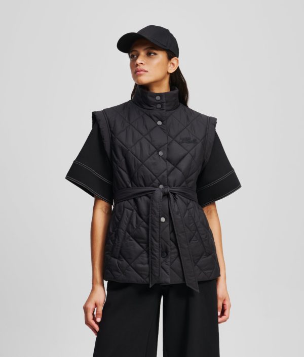 Karl Lagerfeld, Lightweight Quilted Gilet, Femme, Noir, Taille: XXS
