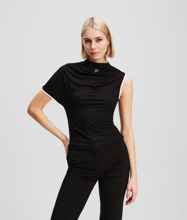 Karl Lagerfeld, One-sleeve T-shirt, Femme, Noir, Taille: XXS