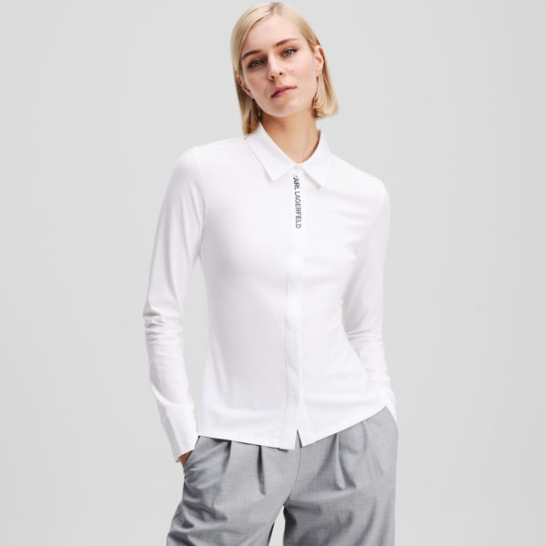 Karl Lagerfeld, Karl Logo Shirt, Femme, Blanc, Taille: XXXL