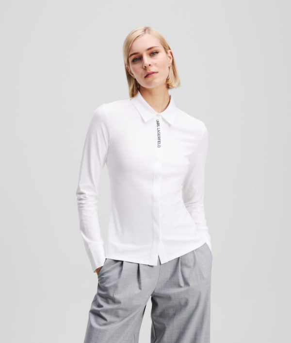 Karl Lagerfeld, Karl Logo Shirt, Femme, Blanc, Taille: XXXL
