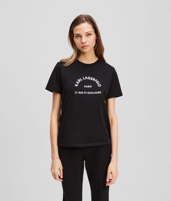 Karl Lagerfeld, Rue St-guillaume T-shirt, Femme, Noir, Taille: XXXL
