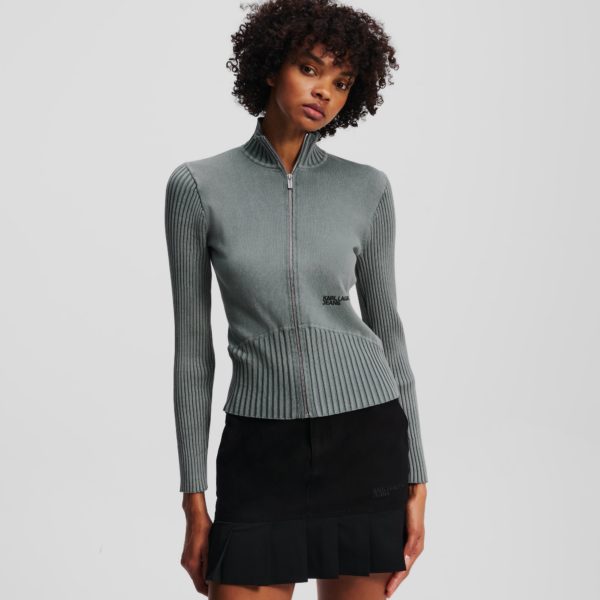 Karl Lagerfeld, Pull À Fermeture Zippée De Style Utilitaire, Femme, Monument, Taille: XXS