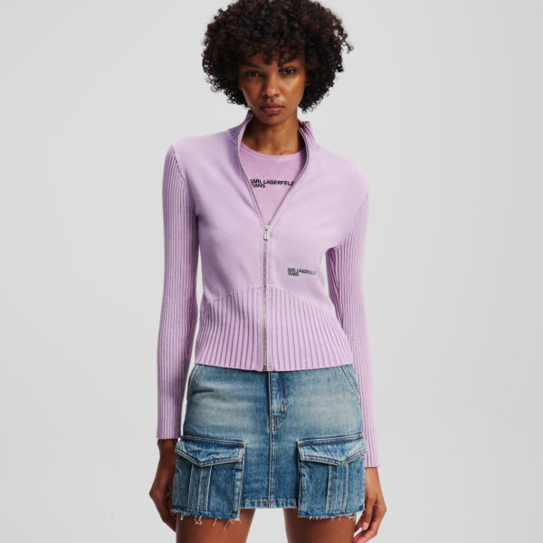 Karl Lagerfeld, Pull À Fermeture Zippée De Style Utilitaire, Femme, Lavendula, Taille: XXS
