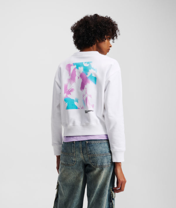 Karl Lagerfeld, Sweat-shirt À Imprimé Floral, Femme, Blanc, Taille: XXS
