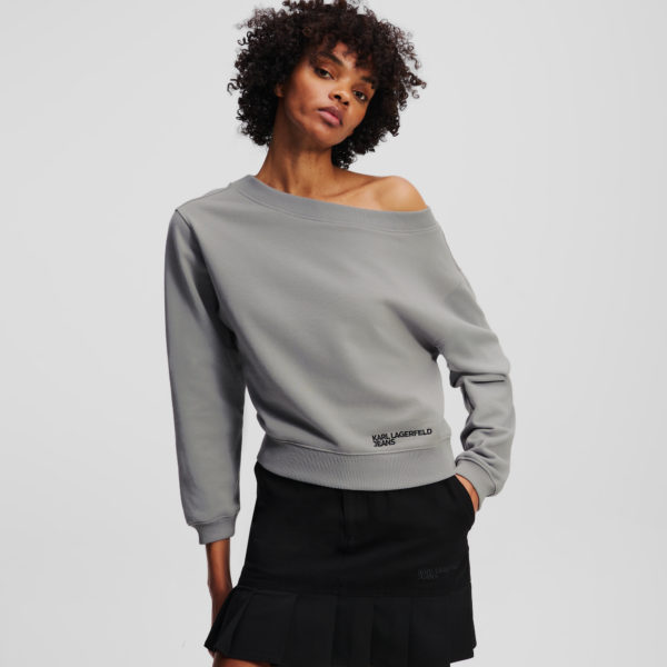 Karl Lagerfeld, Sweat-shirt À Épaules Dénudées, Femme, Monument, Taille: XXS