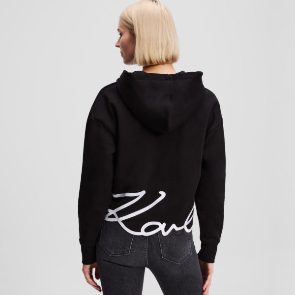 Karl Lagerfeld, Karl Signature Zip-up Hoodie, Femme, Noir, Taille: XXXL