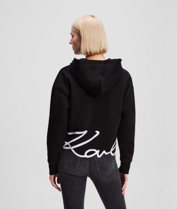 Karl Lagerfeld, Karl Signature Zip-up Hoodie, Femme, Noir, Taille: XXXL