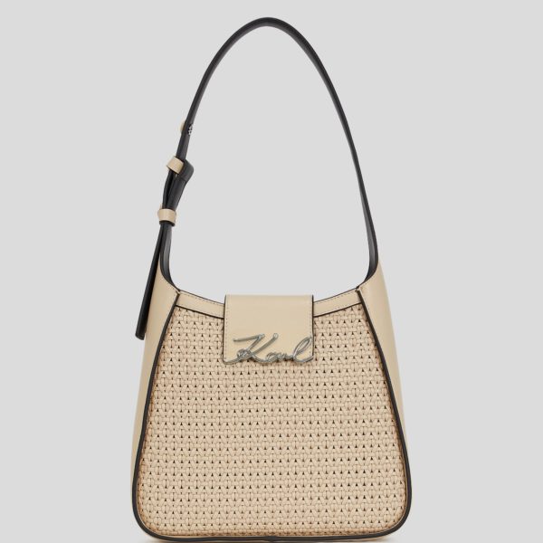 Karl Lagerfeld, K/signature Woven Hobo Bag, Femme, Trench Beige, Taille: X00