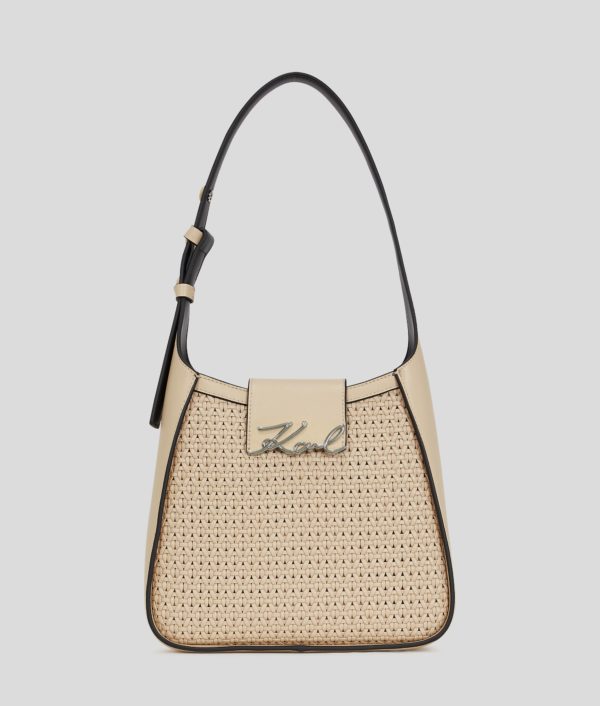 Karl Lagerfeld, K/signature Woven Hobo Bag, Femme, Trench Beige, Taille: X00