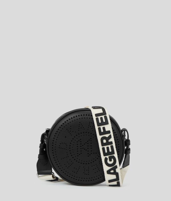 Karl Lagerfeld, Sac Bandoulière Circulaire Avec Logo En Relief K/circle, Femme, Noir, Taille: X00