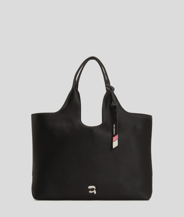 Karl Lagerfeld, Ikon Large Grainy Tote Bag, Femme, Noir, Taille: X00