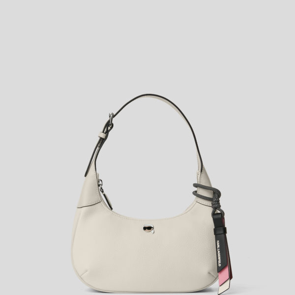 Karl Lagerfeld, Ikon Grainy Shoulder Bag, Femme, Blanc Cassé, Taille: X00
