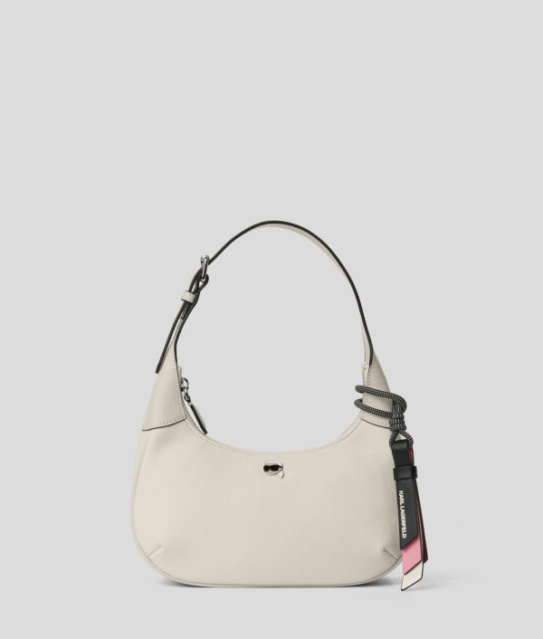 Karl Lagerfeld, Ikon Grainy Shoulder Bag, Femme, Blanc Cassé, Taille: X00