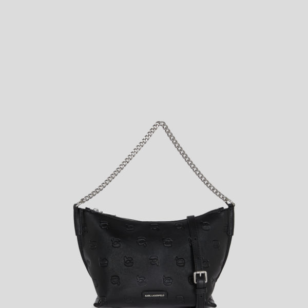 Karl Lagerfeld, Ikon Monogram Shoulder Bag, Femme, Impression Noir Tonal sur toute la surface, Taille: X00