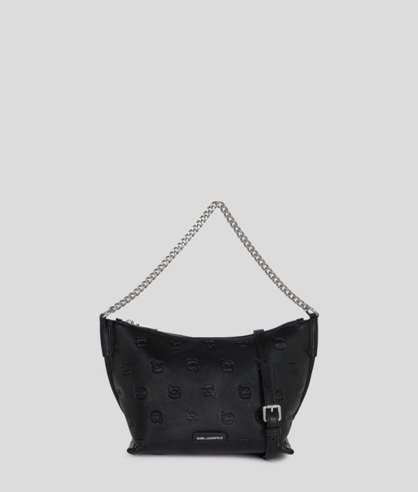 Karl Lagerfeld, Ikon Monogram Shoulder Bag, Femme, Impression Noir Tonal sur toute la surface, Taille: X00