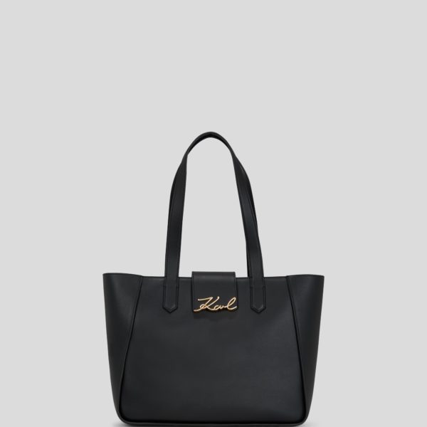 Karl Lagerfeld, K/signature Medium Tote Bag, Femme, Noir/Or, Taille: X00