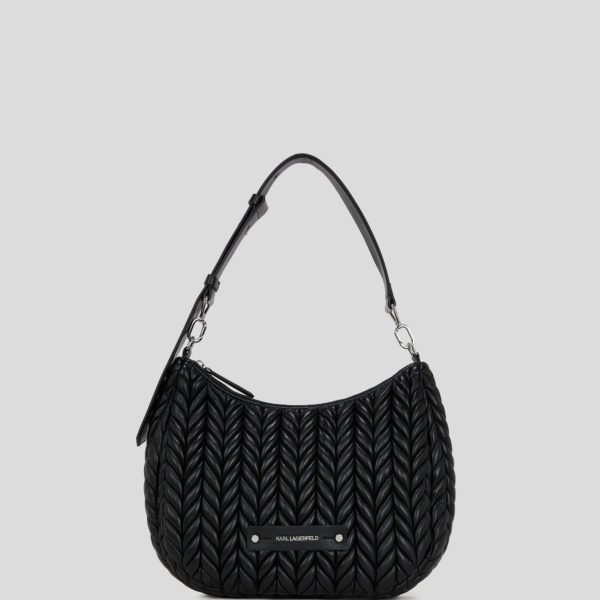 Karl Lagerfeld, K/weave Hobo Bag, Femme, Noir-Nickel, Taille: X00