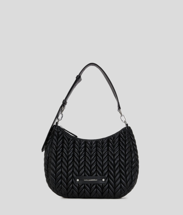 Karl Lagerfeld, K/weave Hobo Bag, Femme, Noir-Nickel, Taille: X00