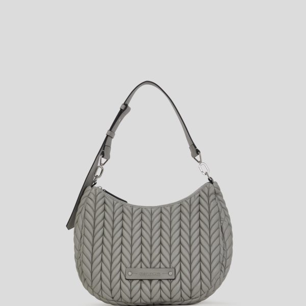 Karl Lagerfeld, K/weave Hobo Bag, Femme, Gris nuage, Taille: X00