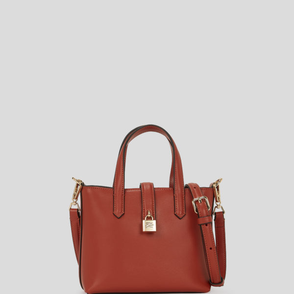 Karl Lagerfeld, K/autograph Padlock Mini Tote Bag, Femme, Rouge Brique, Taille: X00